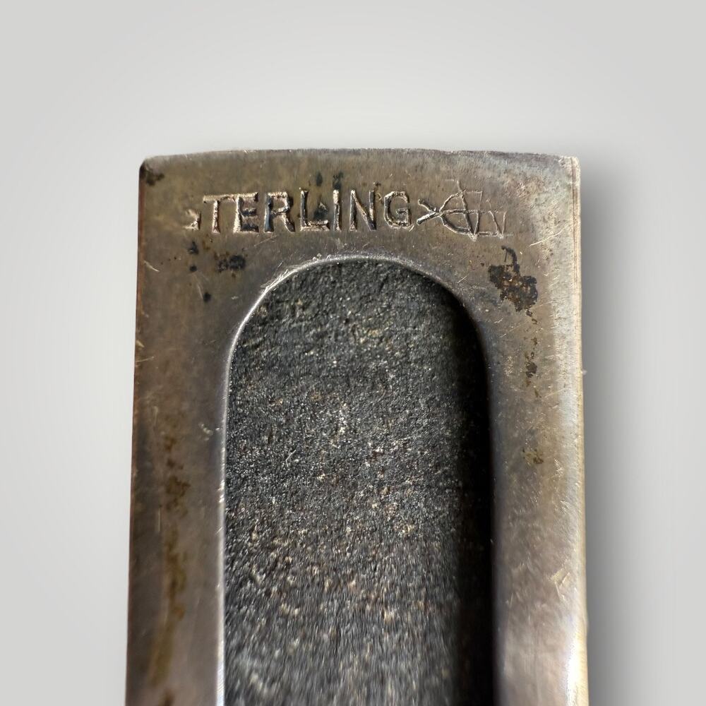 Antique Sterling Silver Vesta Match Safe Case Engraved Monogram Striped Design - Picture 4 of 13